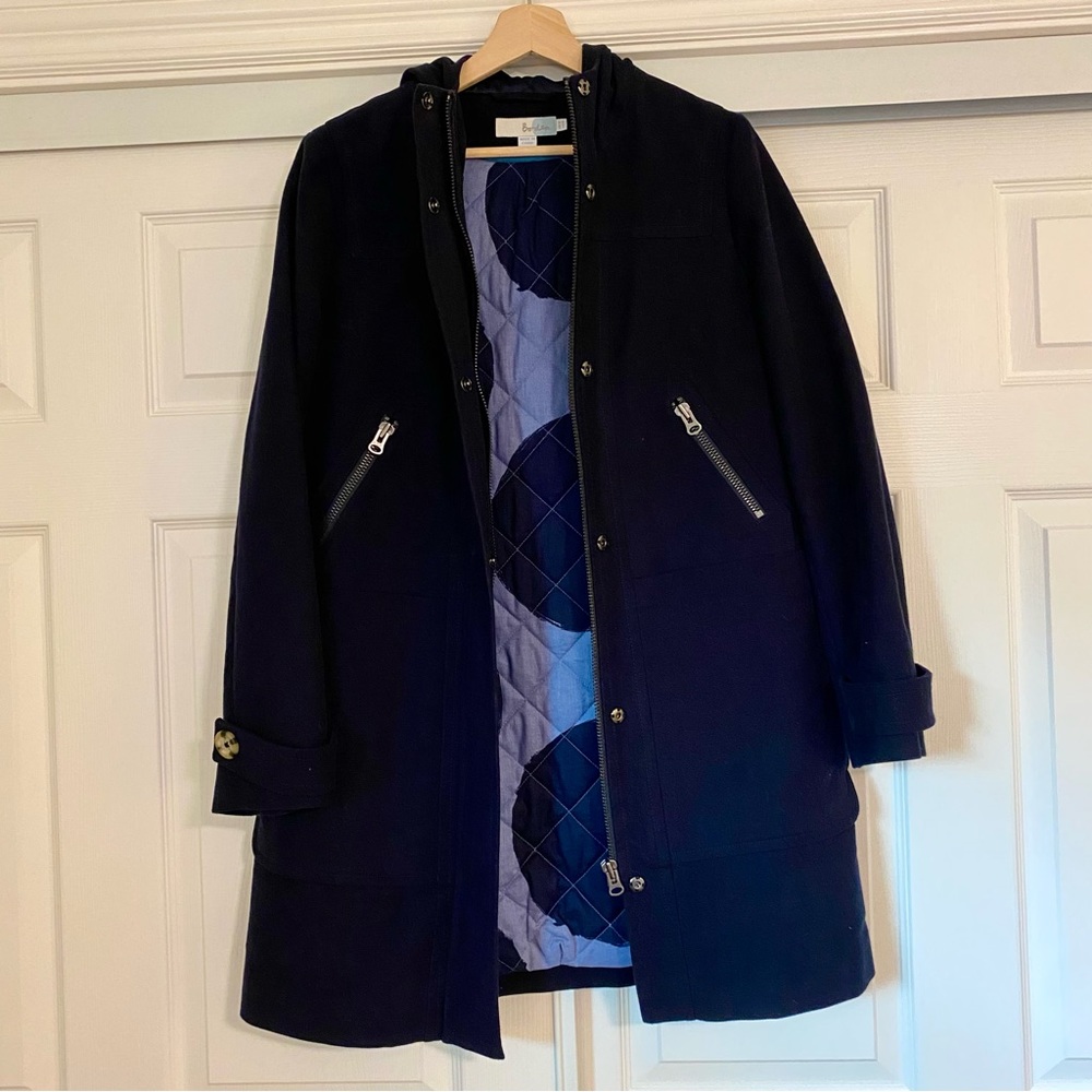 Boden Blue Hooded Duffle Coat